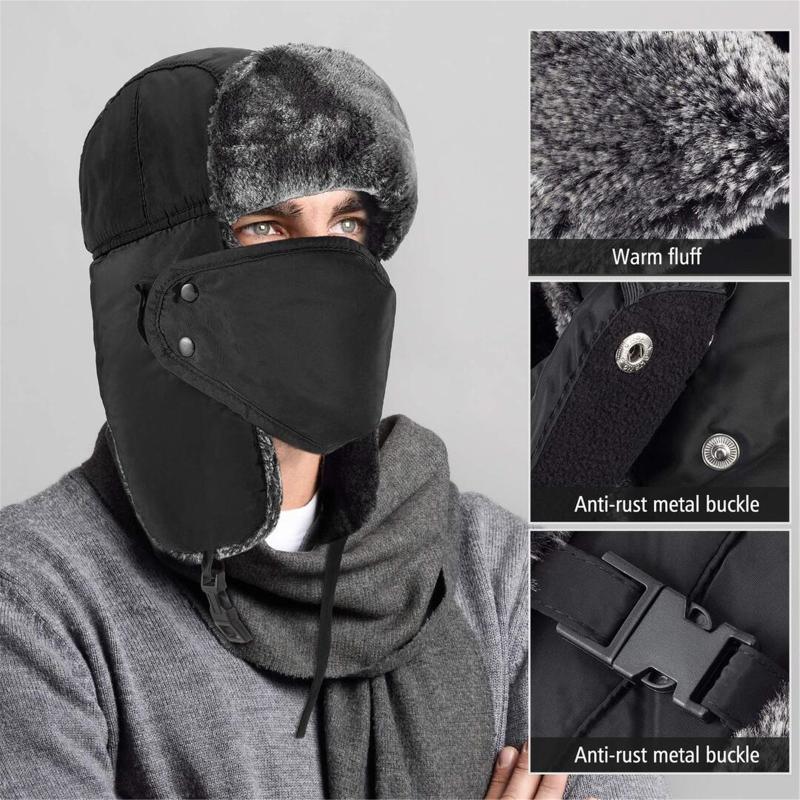 

Unisex Winter Thicken Hat Hunting Hat For Men And Women Ear Warm Outdoor Travel Windproof Riding Comfortable Skullies, As shown