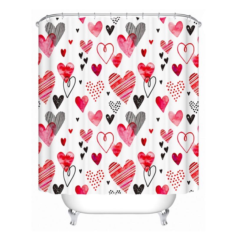 

4 Piece Set Happy Shower Bathroom Products Personalized Printing Shower Curtain Floor Mat Base Mat Toilet Set 1