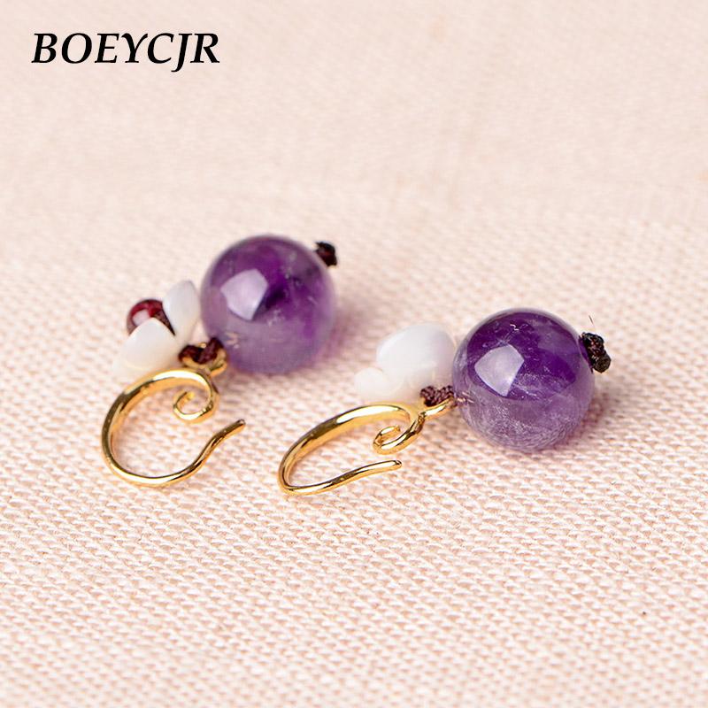 

BOEYCJR 2 styles Available Ethnic Vintage Natural Stone Bead Dangle Earrings Fashion Jewelry Drop Earrings For Women Gift