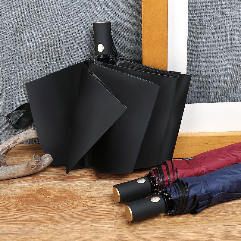 

Size upgrade. High quality men's business automatic three-fold umbrella, UV protection umbrella.Family umbrella1, Black