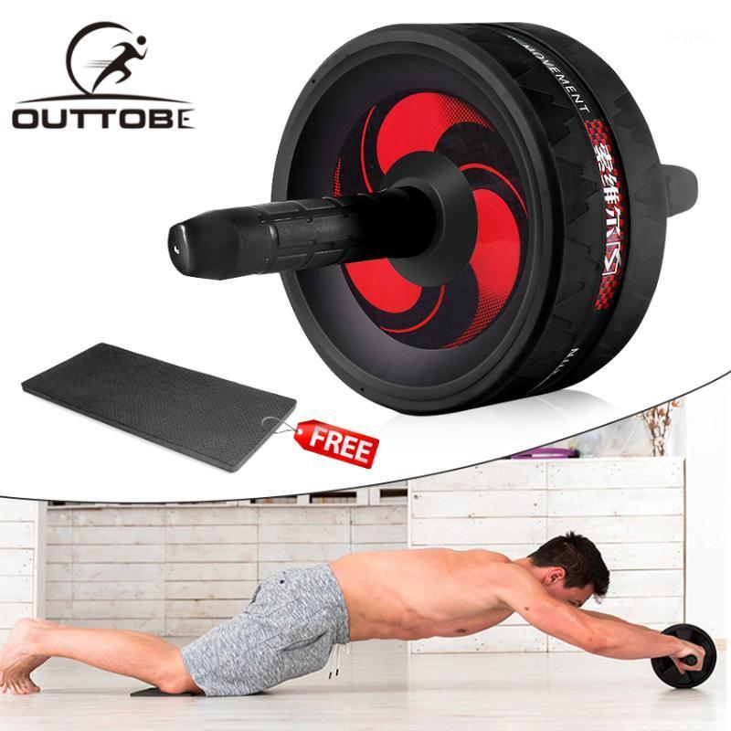 

Outtobe New Keep Fit Wheels No Noise Abdominal Wheel Ab Roller With Mat For Exercise Fitness Equipment1, Black