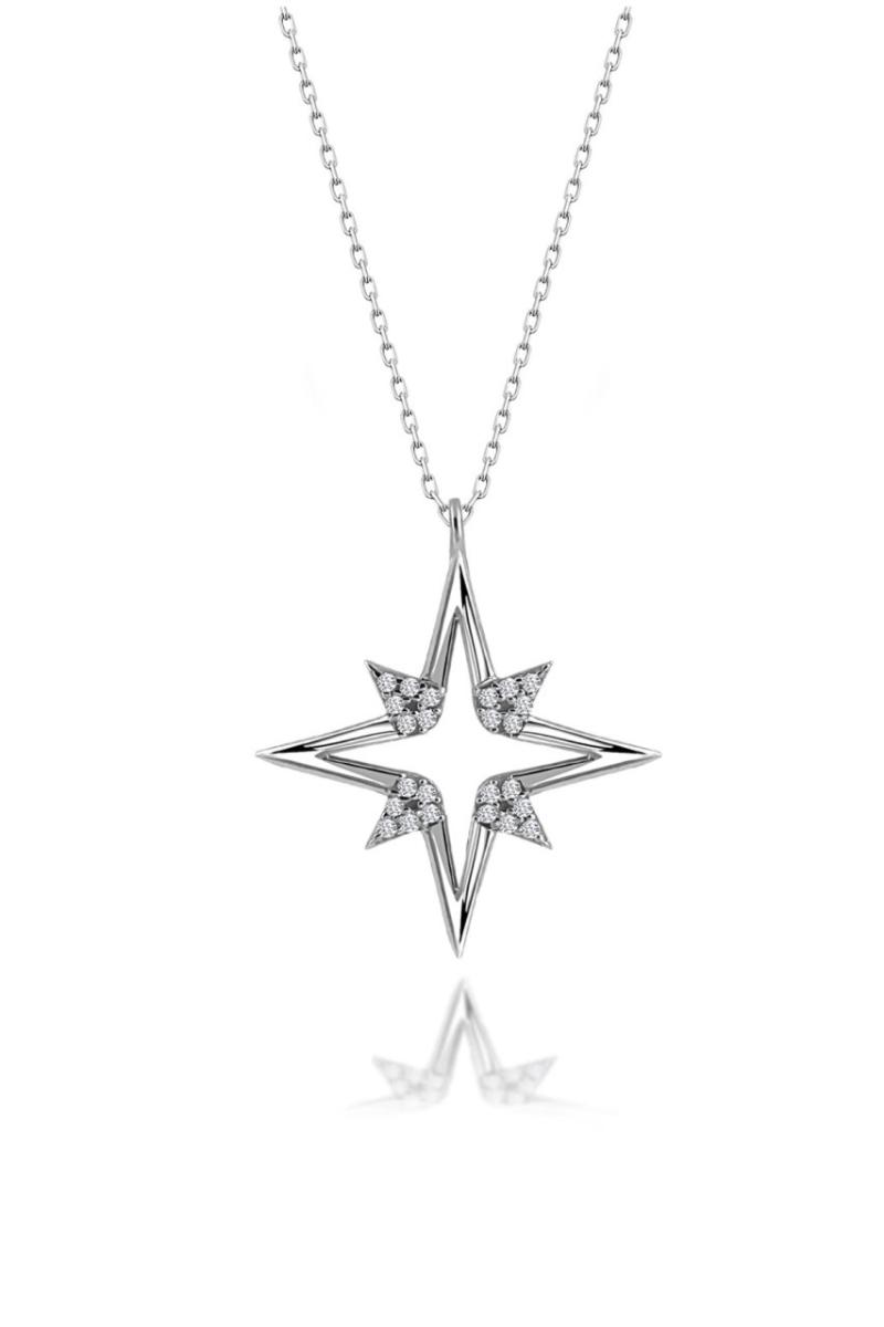 

Certified Cubic Zirconia Pole Star 925 Silver Necklace