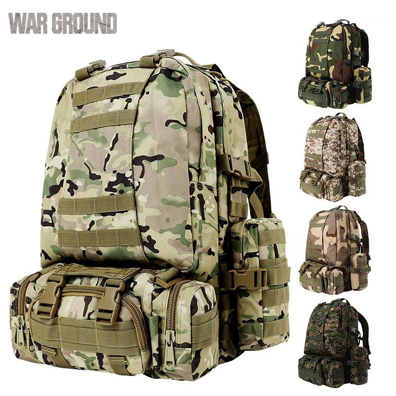 

Outdoor tactical backpack mountaineering Molle tactical combination 50L camouflage hunting bag hiking camping backpack1, Black