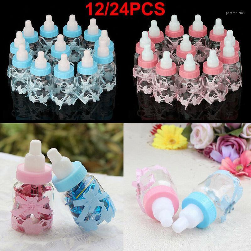 

24pcs/lot Baby Bottle Candy Box Party Supplies Baby Feeding Bottle Wedding Favors Gifts Box Shower Baptism Decoration 9*4cm1