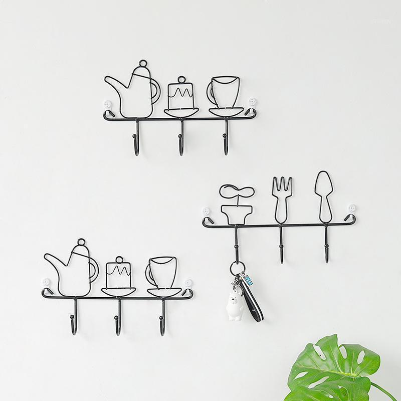 

Nordic Iron Hooks Creative Practical Handmade Wall Hanging Coat Receiving Decorative Holders Multifunction Cap Keys Storage Rack1