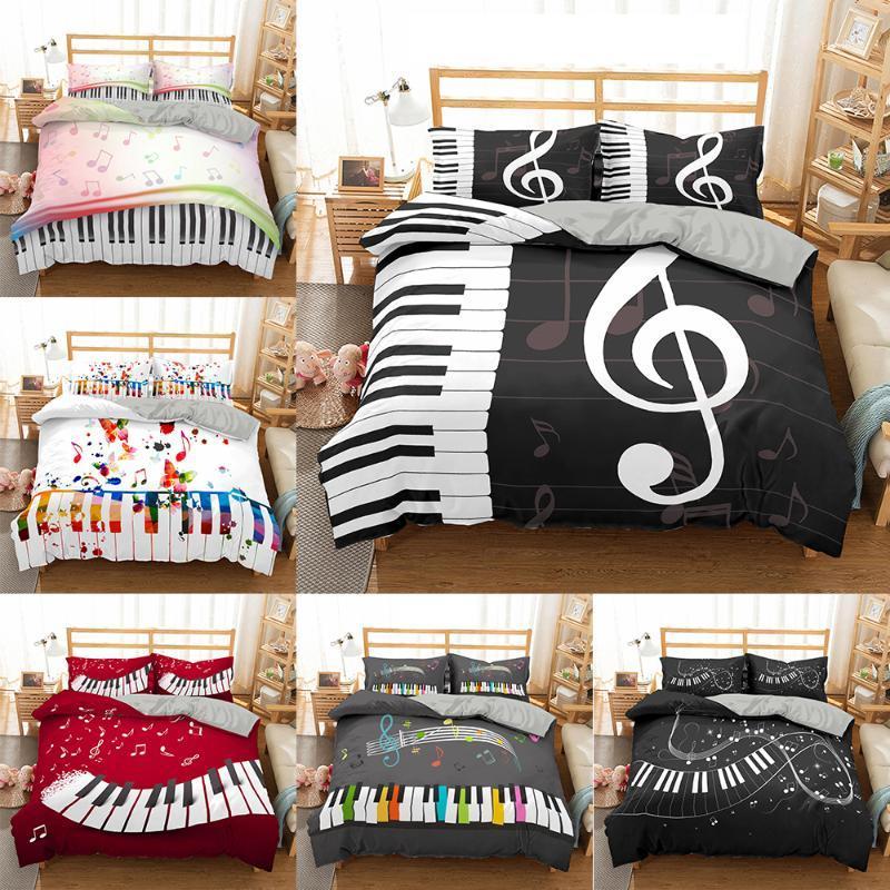 

Bedding Sets 3D Piano Duvet Microfiber Cover Set Comforter Bed Linen Pillowcase King Queen Full Double Home Texitle1, Qwer69-1