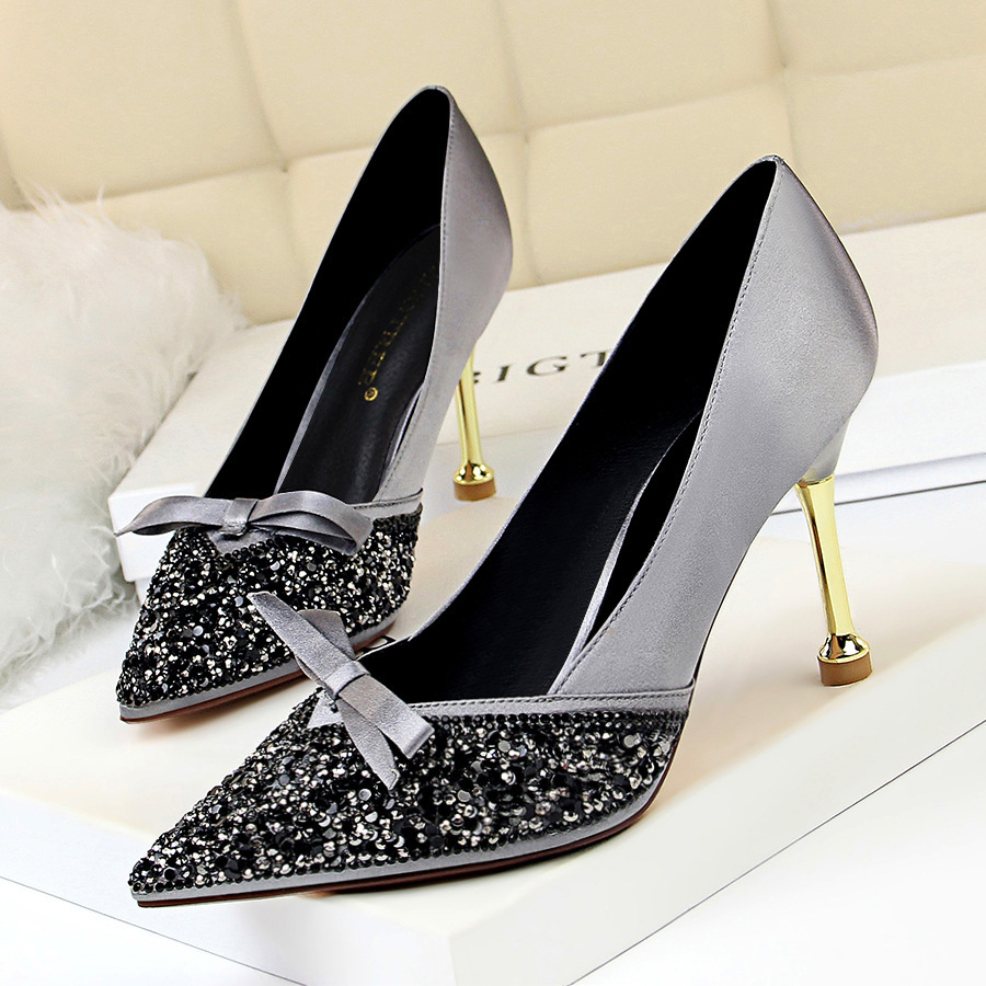 

2020 Style Wedding Female Shoes High-heeled Women Party Chaussure Shoe Pump 2cyi, Black
