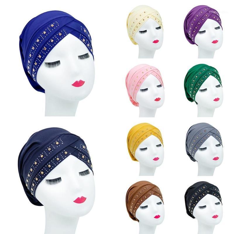 

Beanie/Skull Caps Winter Warm Women Beads Elastic Turban Hat Muslim Cancer Chemo Cap Headscarf Wrap1, 10