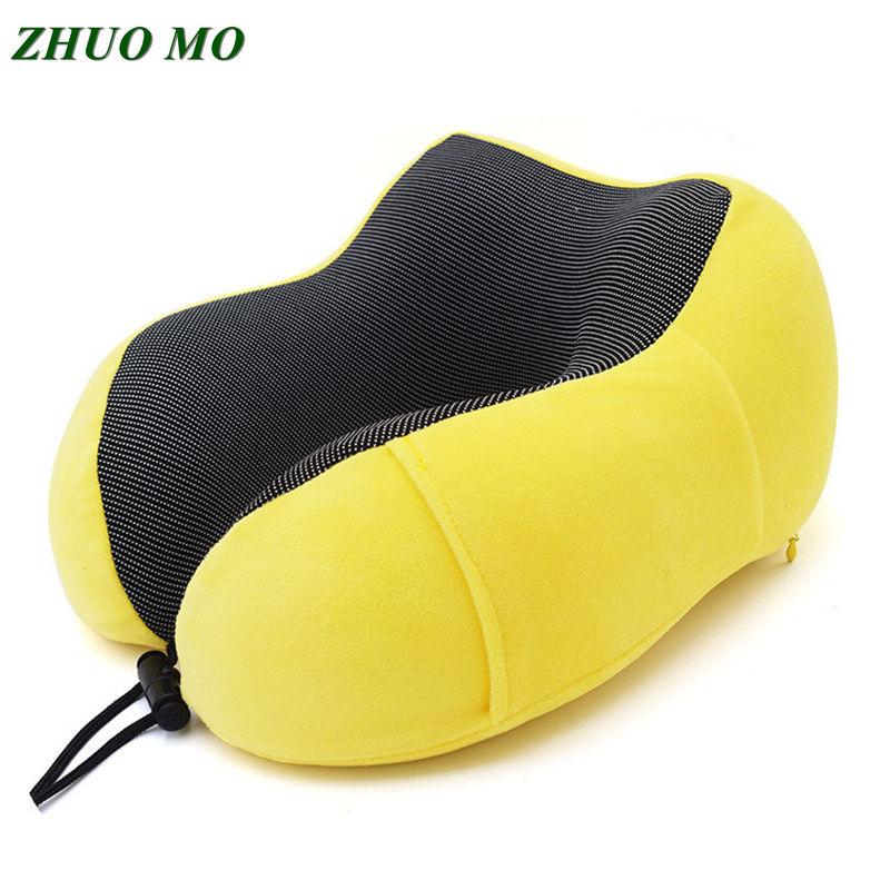 

1PC U Shaped Memory Foam Neck Pillows Soft Slow Rebound Space Travel Pillow Solid Neck Cervical Healthcare Bedding Free shipping