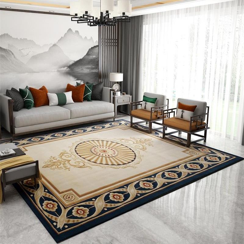 

Chinese Luxury Carpets For Living Room Hand Carved Bedroom Carpet Villa Sofa Coffee Table Floor Rug Home Decor Thick Study Mat1, 8028bl