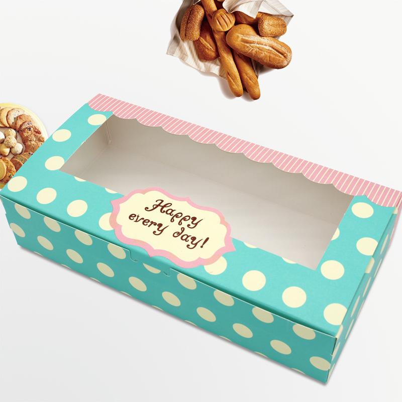 

20PCS 27*13.5*6 cm Vintage Dot Home Made Baking Carton Boxes with Window Cookie Boxes for Gift Moon Cake Packaging Box