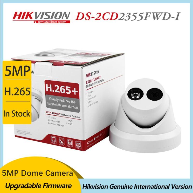 

Hikvision DS-2CD2355FWD-I 5 MP Network Turret Camera MINI Dome IP Camera SD card slot Face Detect H.265 30m IR 0.027 lux