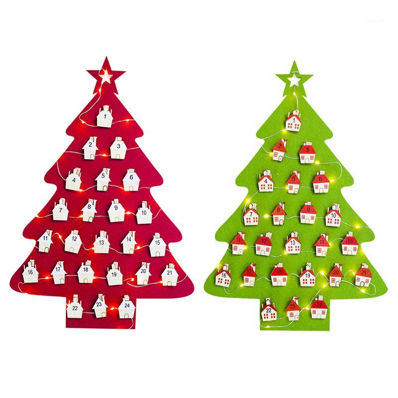 

2018 New LED Light Christmas Felt Calendar Pendant Clip Christmas Tree Countdown Calendar Card Wall Party Decoration1