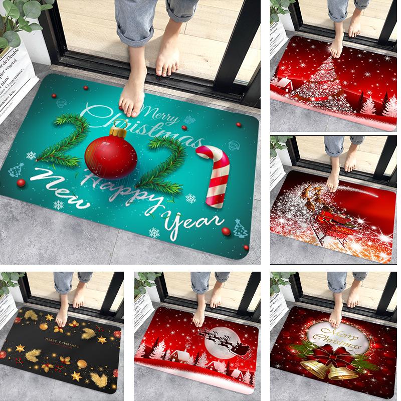 

Christmas Mat Outdoor Carpet Doormat Santa Ornament Christmas Decoration For Home Xmas Navidad Decor L New Year Gift 45x70/60x90, 01