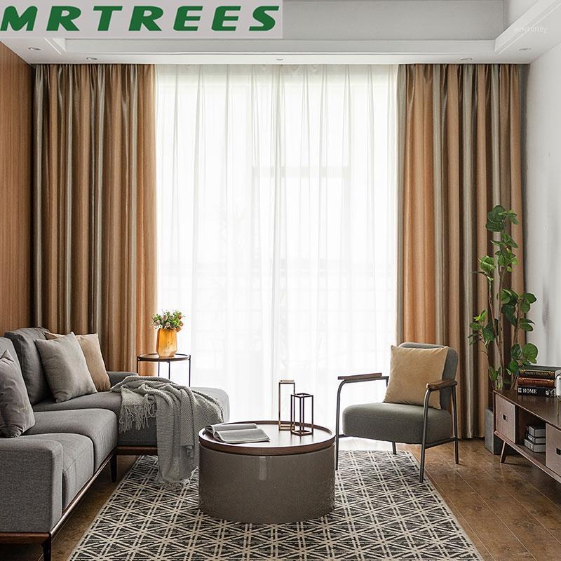 

Modern Printed Striped Blackout Curtain Finished Blinds Drapes For Living Room Bedroom Custom Kitchen Door Decoration Curtains1, Brown