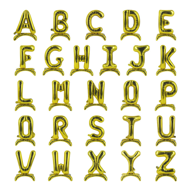 

Standing alphabet nylon balloon A-Z 16 inch, Yellow