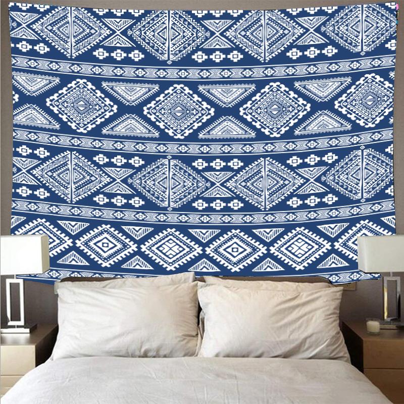 

Beautiful bohemian blue tapestry big art man tapestry wall hanging beach towel polyester fiber thin blanket yoga