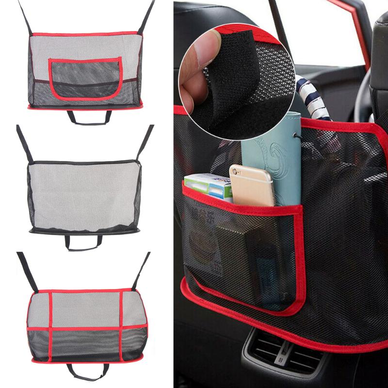 

Universal Car Storage Bag Organizer Car Seat Back Net Pocket Handbag Holder For Handbag Phone Bag Organiser, Black