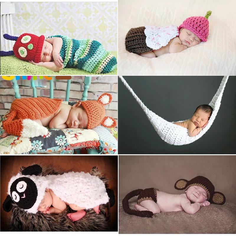 

Baby Newborn Cartoon Animal Photography Props Infants Crochet Caps Boys Girls Cute Knitted Clothes Baby Novel Wear Accessories