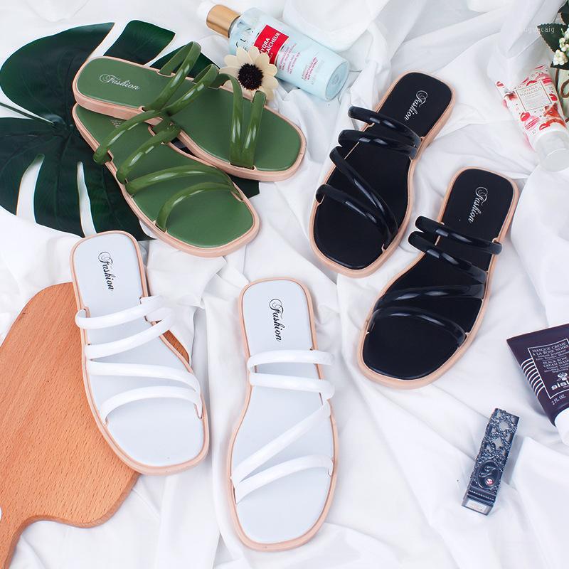 

Fashion Solid Romanesque Style Flat bottomed out Sandals outside Beach Flip-flops 2020 Summer Slipper For Women1