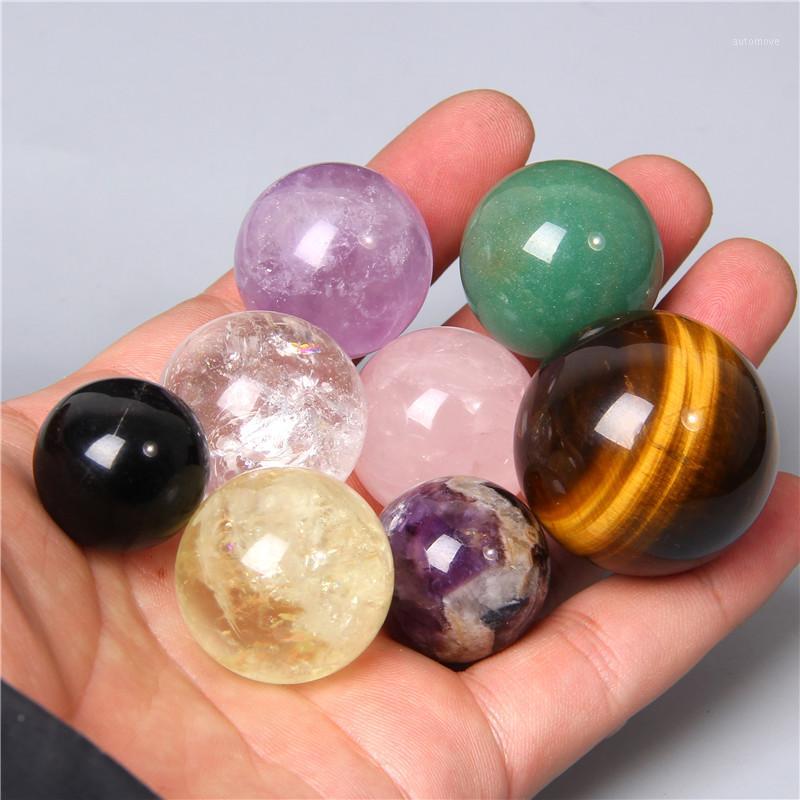 

20 30 40 50 mm Natural round stone quartz sphere Amethysts rose white quartz crystal obsidian Citrines stone sphere ball Decor1
