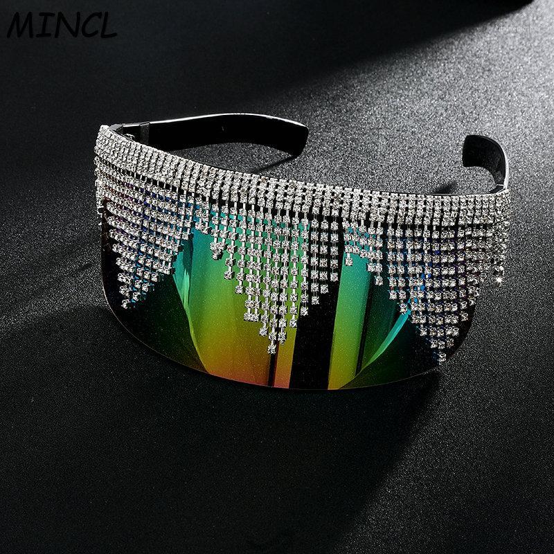 

NEW Luxury Diamond Square Bling Sunglasses Women MINCL Brand Size Crystal Sun Glasses Ladies 2020 New sun glasses Shades FML1