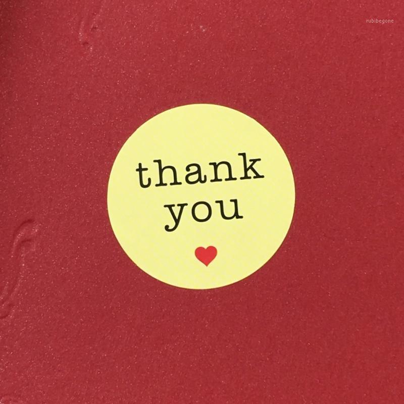 

3cm Yellow&White Color Paper Love"Thank you" Gifts Stickers Label Self-Adhesive Labels Sealing For tips/box/jewelry/bag1