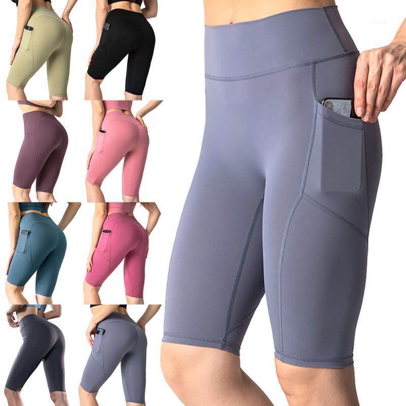 

Womens Yoga Pants With Pocket High Waist Capris Tight Pants Sports Shorts Fitness Peach Hip Shapewear Summer Yoga Shorts 20201, 02