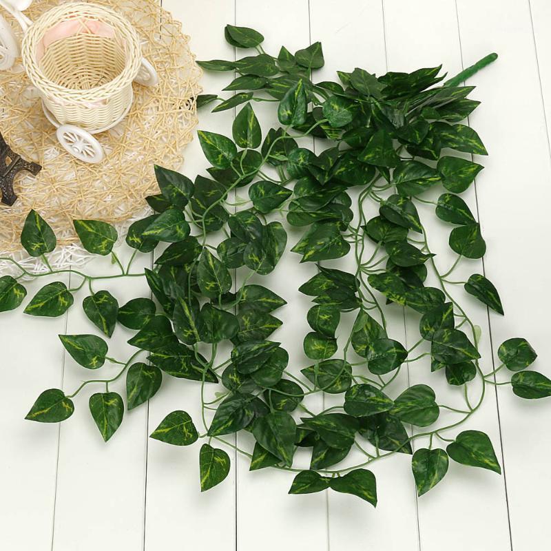 

Artificial Fake Hanging Vine Plant Leaves Garland Home Garden Wall Decoration Home Plant Decoration Vine fabric Green #201