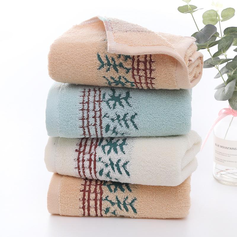 

Fence flower cotton towel soft absorbent household washcloth plain face towel, Beige