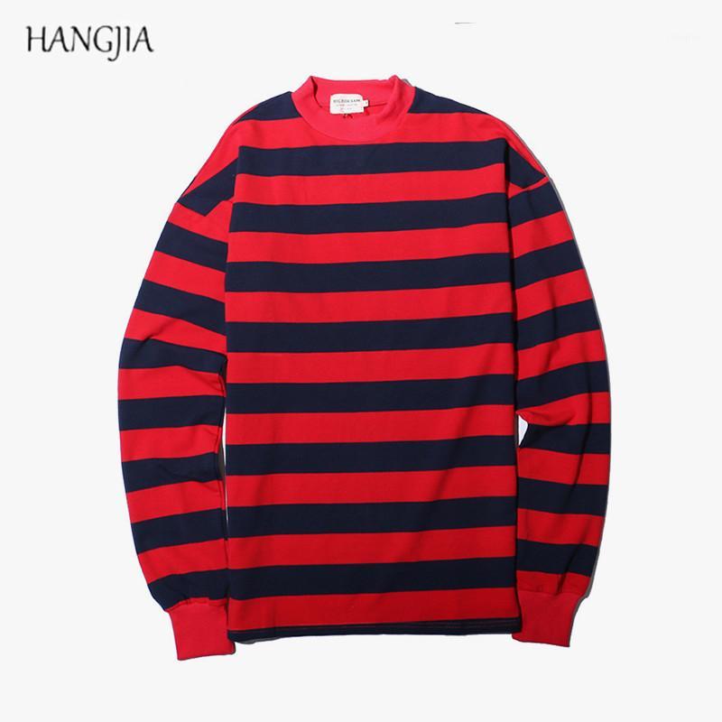 

High Street Black Red Stripe Sweatshirt Men Women 2020 Oversized Drop Shoulders Spell Color Round Neck Pullovers Sweatshirts1, Green