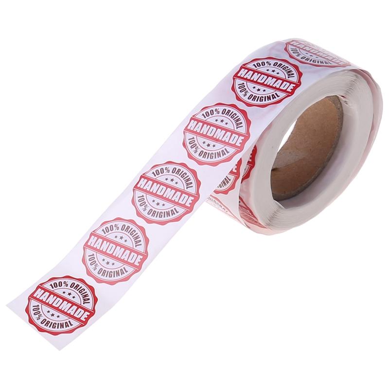 

500pcs/roll Handmade Stickers Stamp Cake Boxes Seal Labels Scrapbooking Decor 57BB