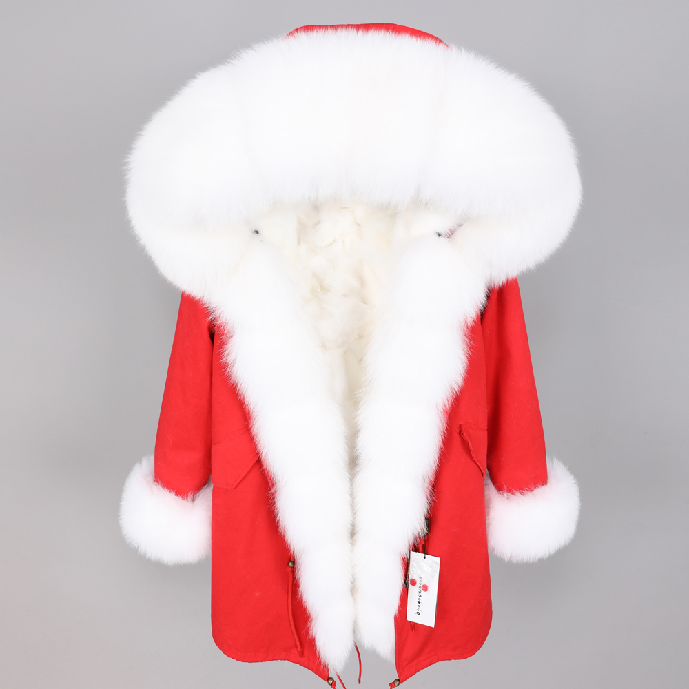 

2021 New Skin Real Collar Fox Fur Winter Jacket Women's Long Park Women 66DU