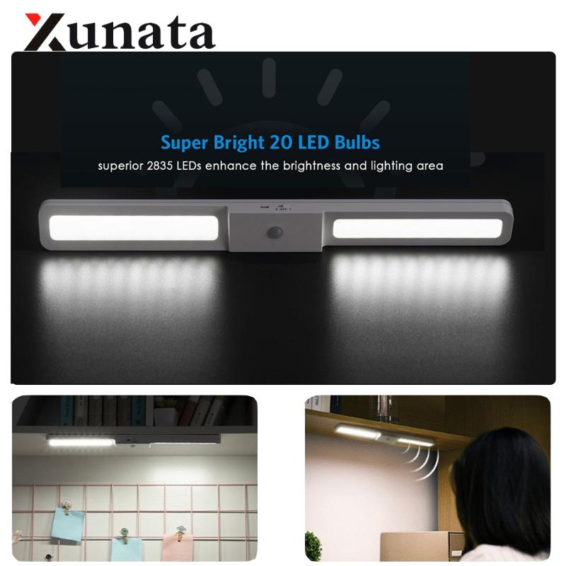 

DC 5V USB Rechargeable Motion Sensor LED Cabinet Light Kitchen Bedroom Wardrobe Cupboard Closet Kitchen Night Light