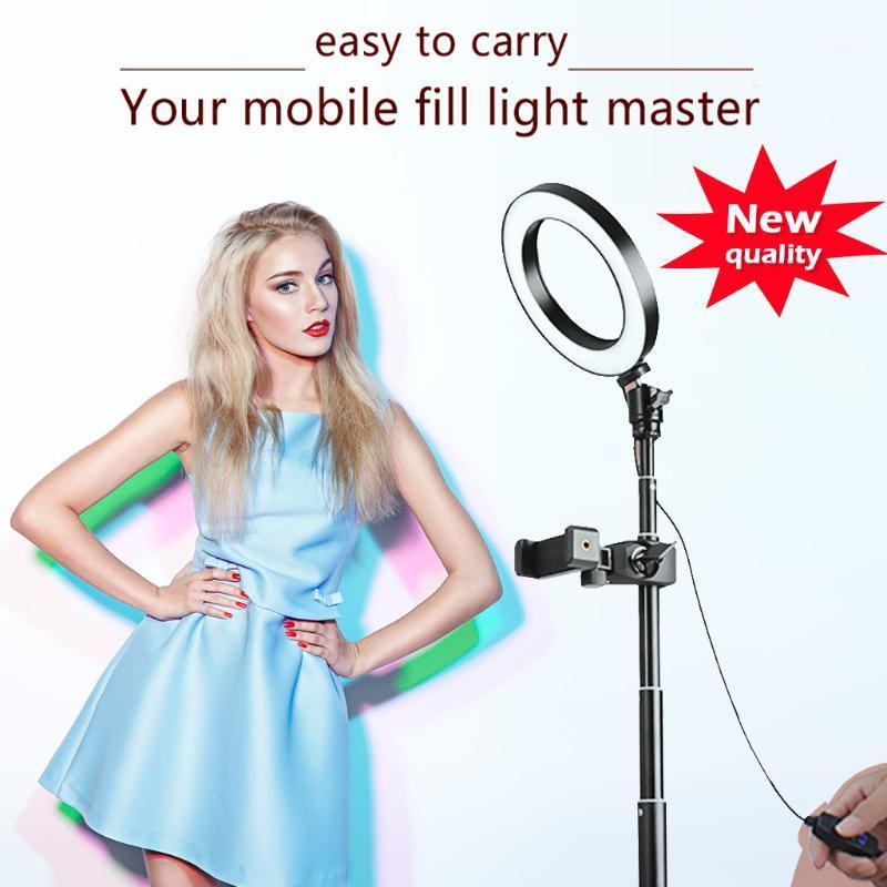 

1.5M Photo Selfie LED Ring Light 16 20 26CM Lamp Dimmable Phone Holder with Tripod Stand for Youtube Video Studio 415#21