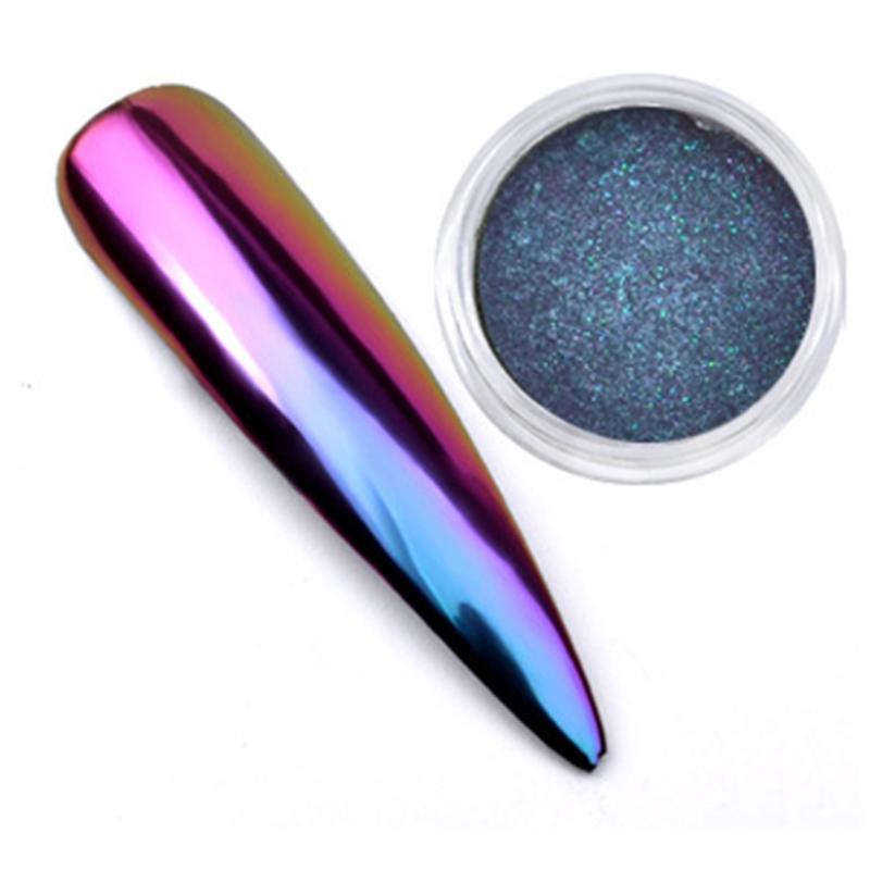 

Chameleon Mirror Nail Glitter Powder Chrome Pigment Shiny Purple Blue Nail Art DIY Decoration