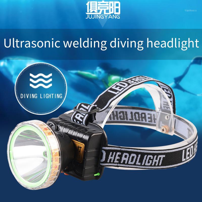 

LED diving headlight outdoor camping fishing portable waterproof headlamp using 18650 battery rechargeable headlight1