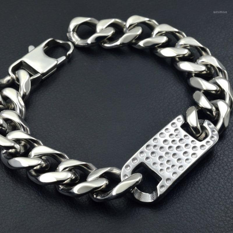 

13mm width chain Mens Boys Stainless Steel bracelet Chain Gift Promotion Jewelry1