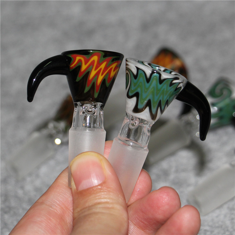 

New Arrival 14mm 18mm Male Glass Bowls For Bongs Bull Glass Heady Bowl For Water Pipe Free Shipping