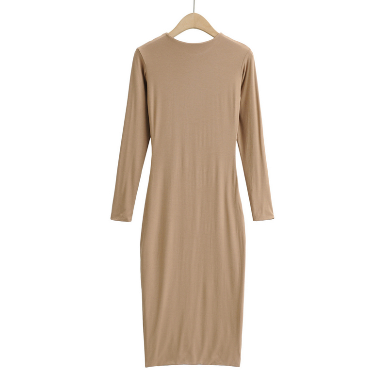 

2021 New Neck Dresses Womens Full Sleeve Ladies High Street Spring Summer Hot 07l4, Light gray