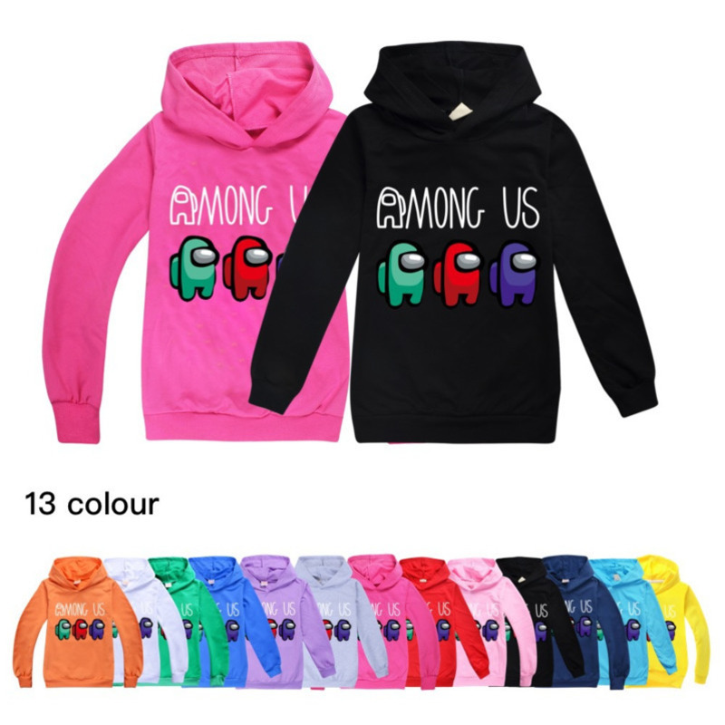 

Children Hoodie Sweater New Solid Colour Pattern Letter Printed Wear Trend Fashion Middle And Large Boys Girls Clothes Sweatshirt lababy36, Black
