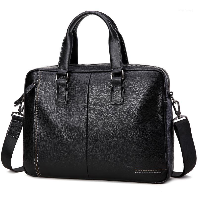 

New Genuine leather computer bag brief case Cow leather bag messenger men Luxury designer Laptop bags for men briefcase1