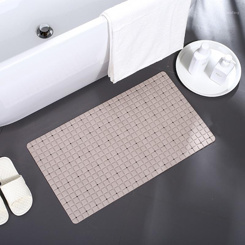 

Bath Mats Shower Stall Mat Anti-Slip Rectangle Bathroom With Drain Holes And Suction Cups Suitable For Home El Kids Adult