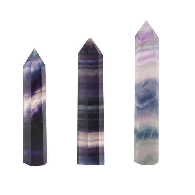 

Single Pointed Coloful Fluorite Crystal Pillar Healing Meditation Crystal Quartz