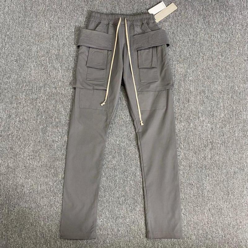 

men hi streetwear side loop belt low crotch grey cargo pants, As pic