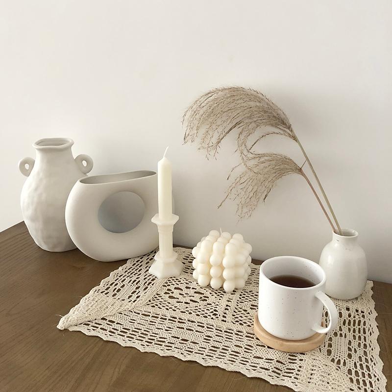 

Ins Popular Lace Tablecloth Tabl Cover Home Decorations Cup Mats Placemats, As pic
