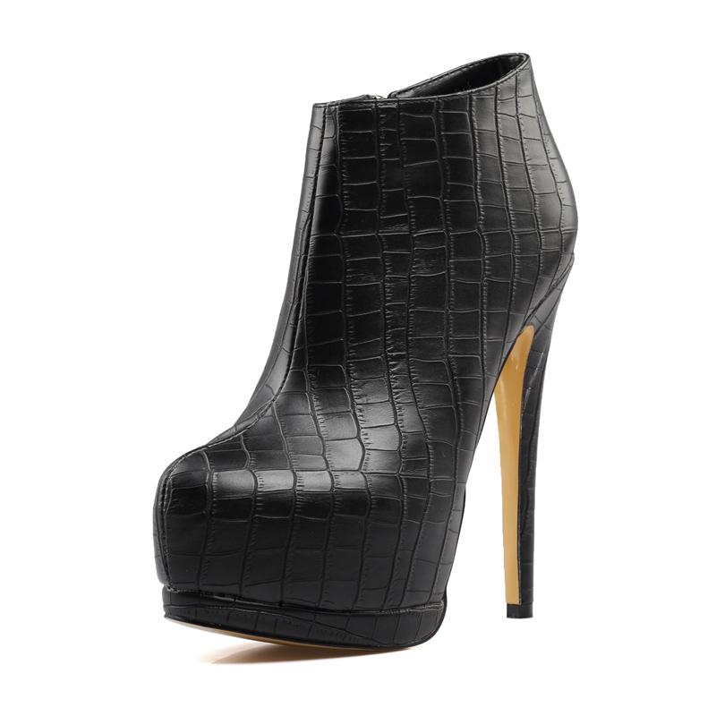 

2021 Spring Embossed Women's Boots Ladies Party Soft Genuine Leather Shoes Women Thin High Heels Comfortable Boots TL-A0216, Black