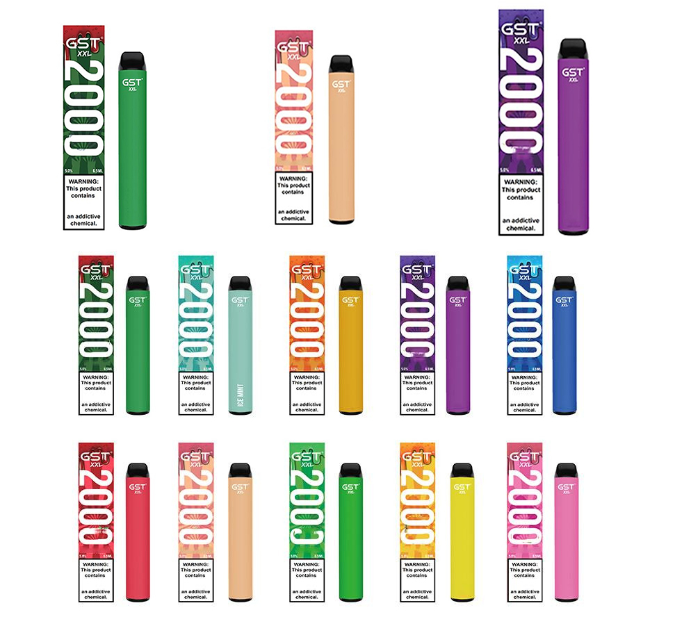 

Authentic 100% GST xxl disposable device pod kit 2000 puffs 1200mAh battery 6.5ml empty pod pen vs puff bar plus bang xxl airis kangvape 2000