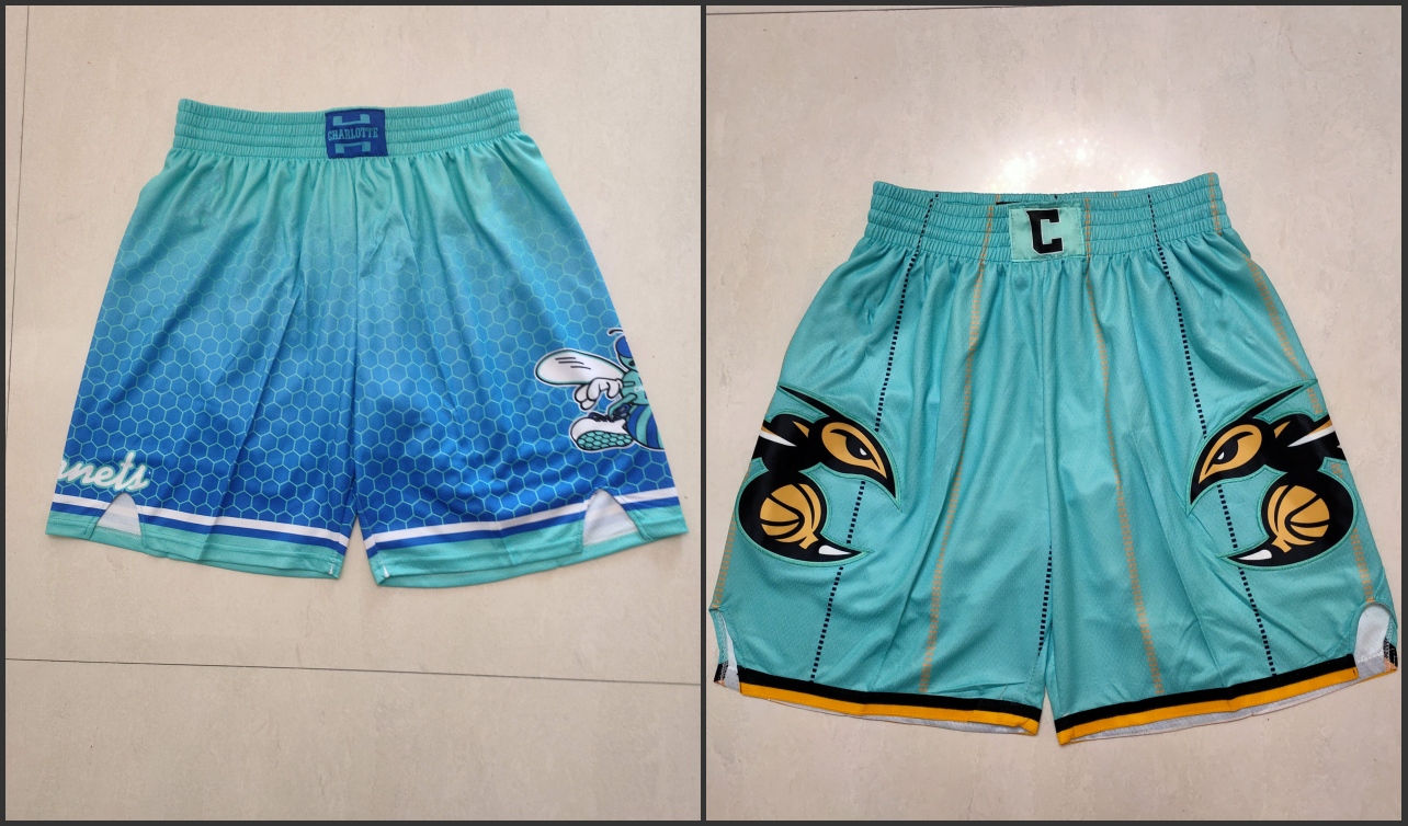 

Men Charlotte HornetsCityEdition 2022 Mint Green 75th Anniversary Shorts