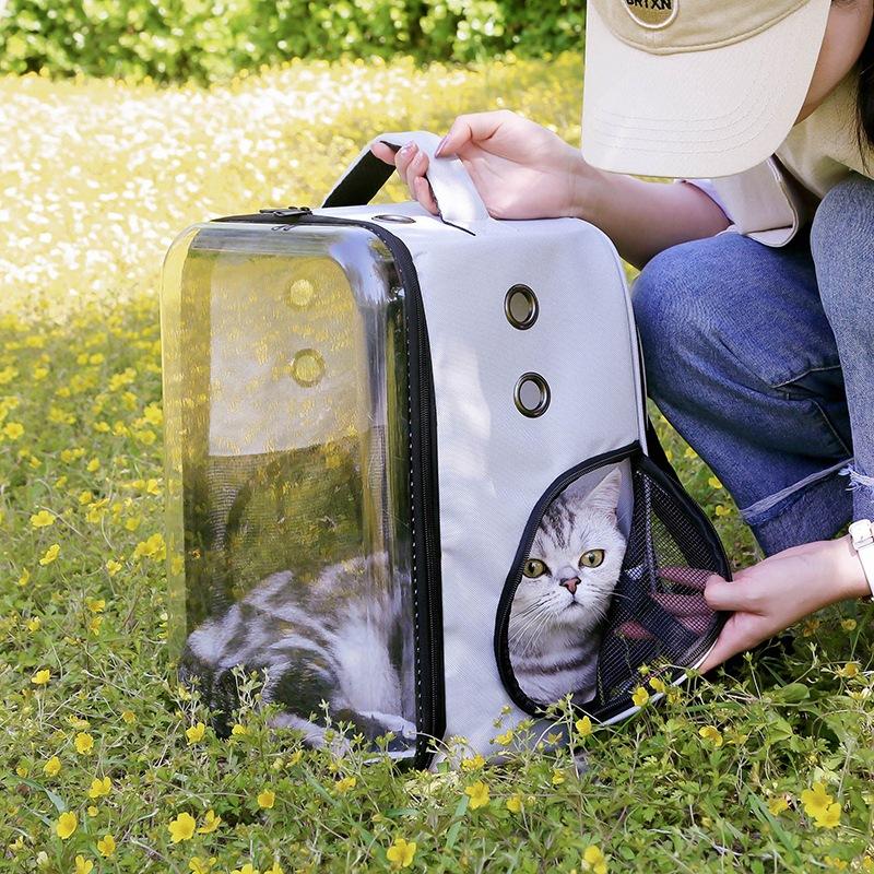 

Pet backpack Pet space bag portable Cat case transparent Cat bag folding breathable Portable Dog